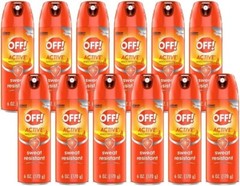 12 Pack OFF! Active Insect Repellent, Sweat Resistant