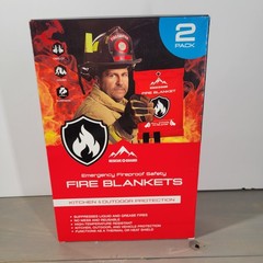 Rescue Guard Fire Blanket 2 Pack 39×39 Emergency Fireproof Kitchen Outdoor