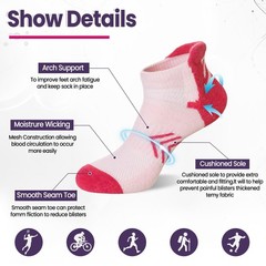 Velice Merino Wool Ankle Hiking Running Socks for Women Medium, Multicolor