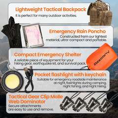 Emergency Survival Kit with First Aid Gears and Supplies – EDC Go Bugout Bag – G