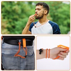 Survival Whistles with Adjustable Reflective Lanyard Emergency Plastic Whistle