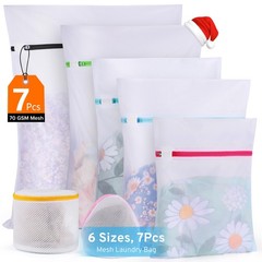 Ultimate 7 Pack 6 Size Mesh 1*XL+1*L+2*M+1*S+2*Bra Bags_Fine Mesh, White