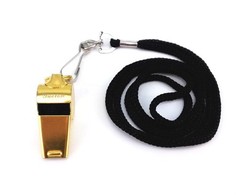 Copper Loud Sport Coach Emergency Whistles with Lanyard, Pack of 6 (Golden)