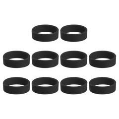 MECCANIXITY 10Pcs Silicone Rubber Bands Non-Slip 1.22 Inch Flat Elastic Black