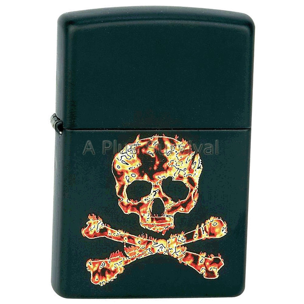 Skull & Crossbones Zippo Lighter Fire Starter Camping Survival Emergency Kits