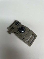 EDC Survival Buckle for bags etc – compass firesteel scraper tool wrench – Olive