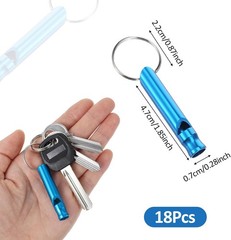 Prasacco 18 Pcs Emergency Whistle with Keychain, Emergency Whistle Survival Loud