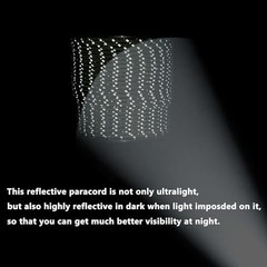 Reflective Paracord 240lb – Diameter 2mm Micro Utility 100 ft Reflective Black
