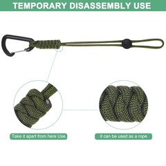 2-Pack Paracord Keychains with Clips[Green]