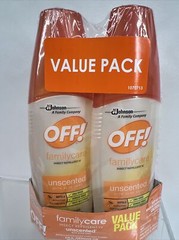 Value Pack OFF! Family Care Insect & Mosquito Repellent Unscented AloeVera 2x6oz