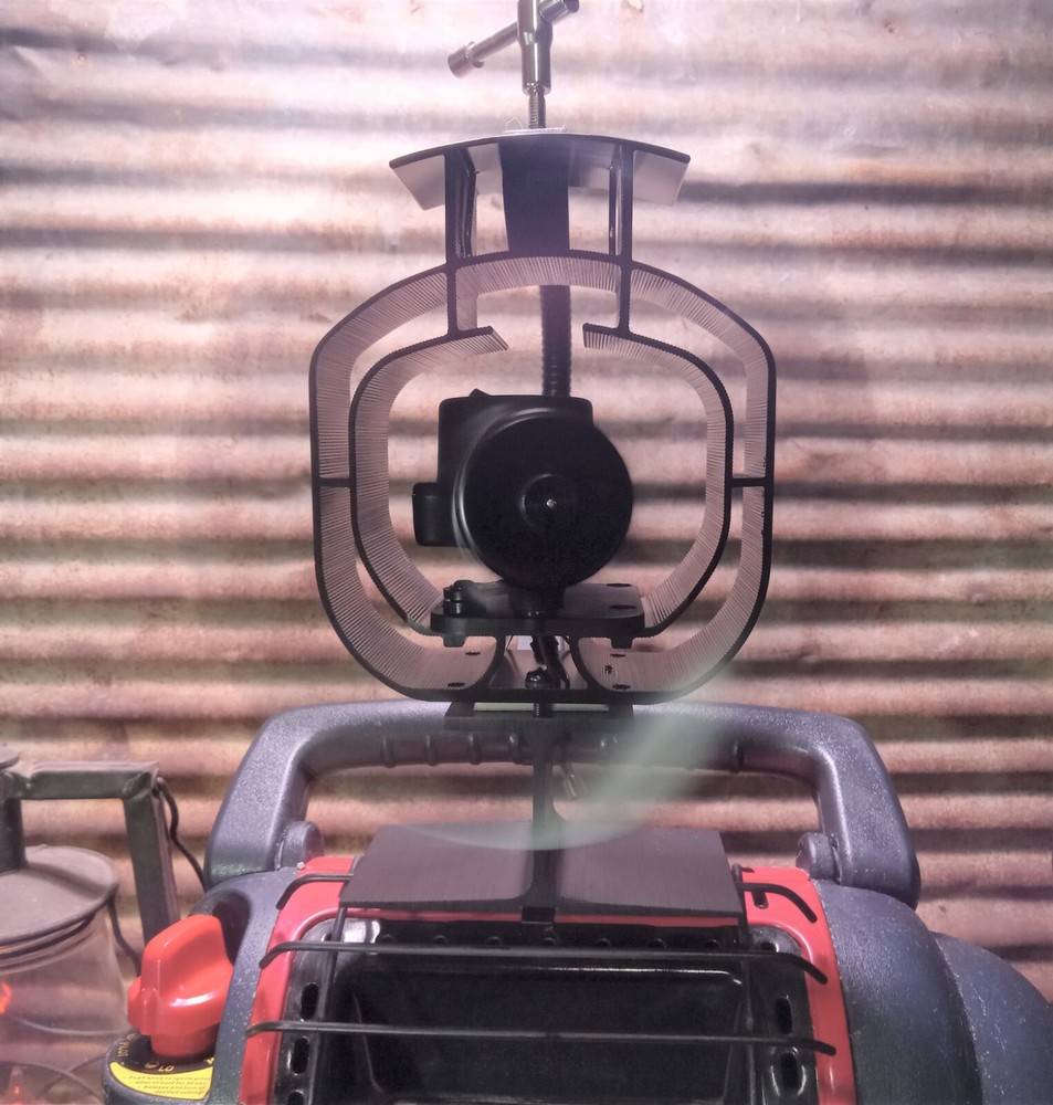 Mr. Heater «Buddy» Single Tank Wood Stove, Heat Powered Fan Mount. Custom Built.