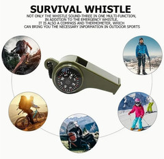 3X Very Loud Keychain Whistle With Compass for Outdoor Sports, Hiking, Camping