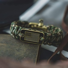 Hero Company Camo Paracord Bracelet Tactical Survival Bracelet USA Helps Flag