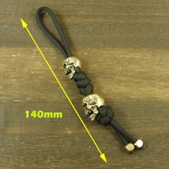 Brass “Skull” knife Lanyard Bead Paracord beads crafted for EDC gear XLH086B