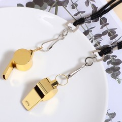 2Pcs Stainless Steel Cheering Whistles with Hanging Lanyard for Sports Events