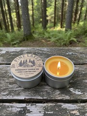 SURVIVAL Emergency Candle Set, Two- 12 Hr Tins & One-4hr Candle- 100% Beeswax