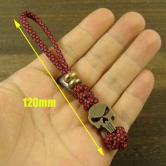 Brass “Skull” knife Lanyard Bead Paracord beads crafted for EDC gear XLH035