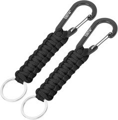 Paracord Keychain Carabiner Key Chain Lanyard Braided with Aluminum Clip D Ring