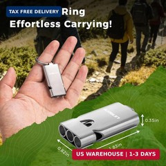 Three-Tube Emergency Loud Whistle,130db+ Lifeguard Safety Whistle for Outdoor Hi