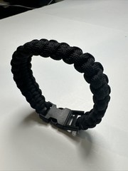 Paracord Bracelet 550 Black Tactical 3/8″ Buckle (Black) Hand Made