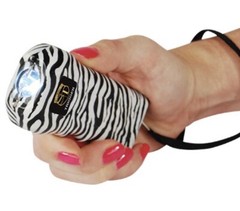 911 POLICE 75 MV Rechargeable LED Stun Gun Holster ZEBRA Walker Jogger Safety
