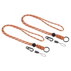 2pcs 20″ Paracord Lanyard Neck Keyring Cord Strap Badge Holder Camouflage Orange