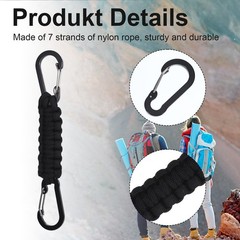 6PCS Paracord Keychain with Carabiner, D-Ring Backpack for Camping, Hiking, K…