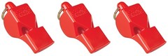 Fox 40 Classic Safety 3-Chamber Pealess Whistle, Red (3-Pack)