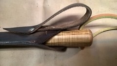Large Ferro Rod With Hand Stitched Leather Belt Sheath Bushcraft Fire Steel