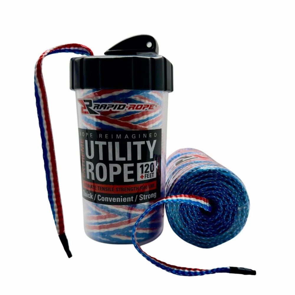 Rapid Rope Canister 120ft Patriot Flat Tactical Paracord, 120ft, Multicolored
