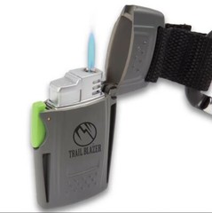 Windproof Jet Flame Torch Lighter Carabiner D Clip Survival Fire BOB Emergency