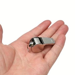 Loud Stainless Steel Sports Whistle with Black Lanyard – Safety Coach Whistle
