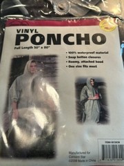 Waterproof Vinyl Rain Poncho Full Length 50″ x 80″ Boulder Creek Green TX