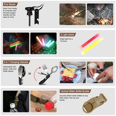 238Pcs Emergency Survival Kit and First Aid Large, B-Black(Included Shovel)