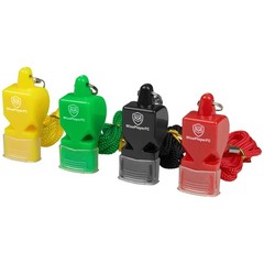Whistles for Football Coaches 4 Colourful Referee Whistles with Line and…