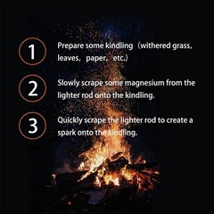 Fire Starter Flint Steel Striker Survival Kit Ferro Rod Camping Outdoor Tool