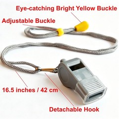 12 Packs Sport Whistle with Lanyard, for Coach, Referee, Official (Gray)