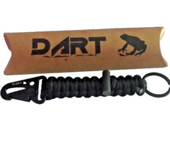 Paracord Survival Key chain with HK Hook & Fire Starter Black