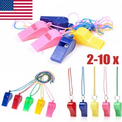 Plastic Whistles, Loud Crisp Sound Whistle, Sports Whistle Bulk with Lanyard US
