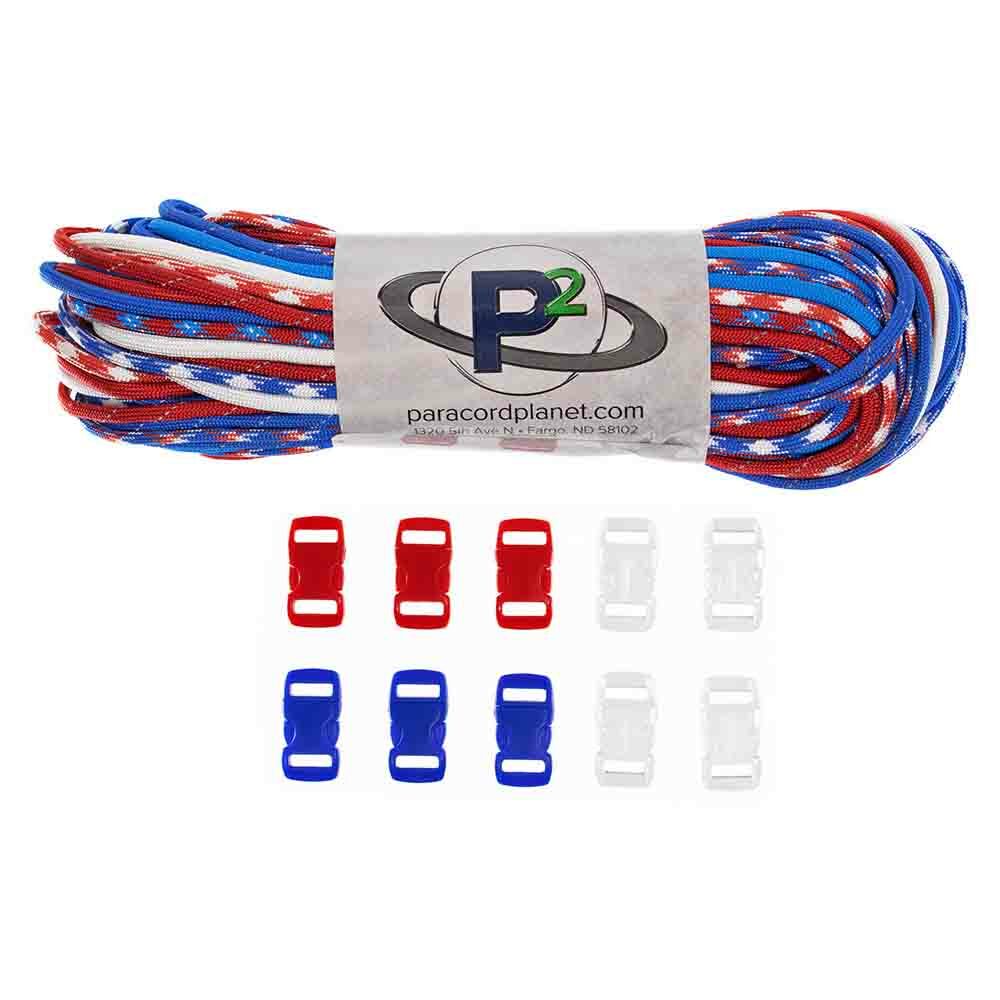 Craft County 4th Of July Special Paracord Bracelet Kit + Buckles Buy 3 & Save $5