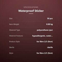 Waterproof Sticker for Freestyle Libre 2/3 Sensor Covers-50 PCS Waterproof fo…