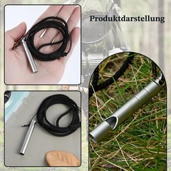 3 Piece Emergency Whistle, Safety Whistle Titanium, Survival Whistle, Signal Whistle…