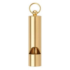 4-Inch Dual-Tone Brass Whistle 140db, Loud Emergency Safety Signal with Keych…