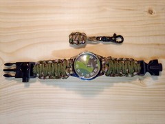 Multicam Emergency Paracord Bands With Tactical Buckle Watch Fishing Keychain