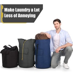 Laundry Bag 15″ x 40″, Dark blue laundry bag backpack with shoulder strap