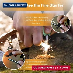Magnesium Pencil Sharpener Manual Fire Starter Survival Kit Tool – Easily Ignite
