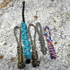 Multicolor 550 Paracord Keychain/Knife Lanyard 5 Piece Lot