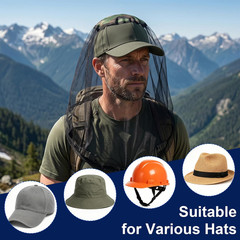2 Pack Large Mosquito Head Net Bug Net Hat Hiking Camping Fishing Gardening |…