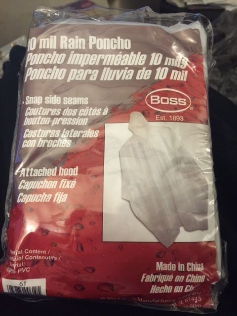 Boss 10 Mil Rain Poncho Clear Rain Coat New!!!