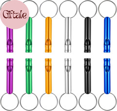 Hecila 12PCS Emergency Whistles Survival Whistle Keychain Survival Loud Blast wi